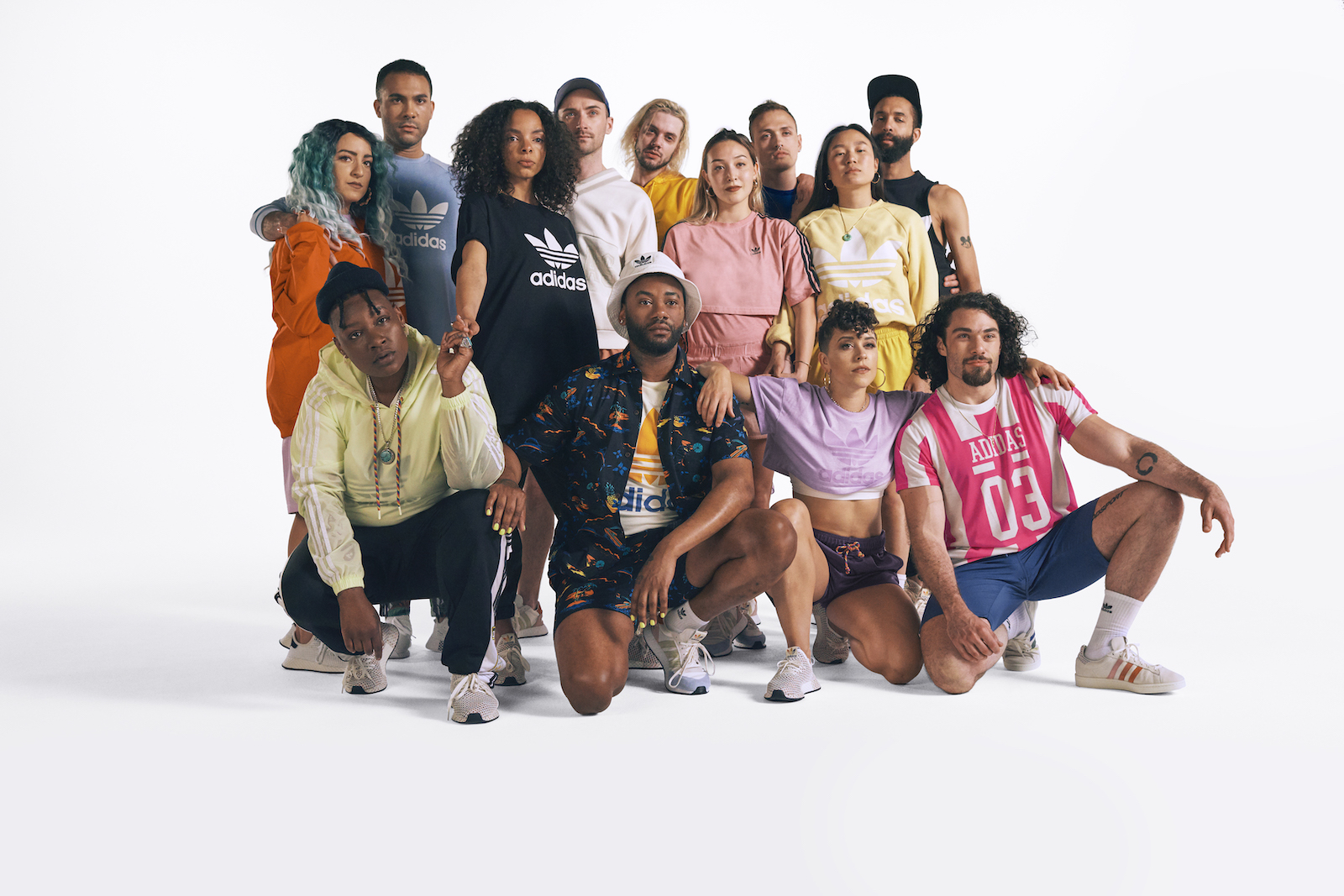 A group shot of all the featured Portland queer creators, artists, athletes and models in the campaign.