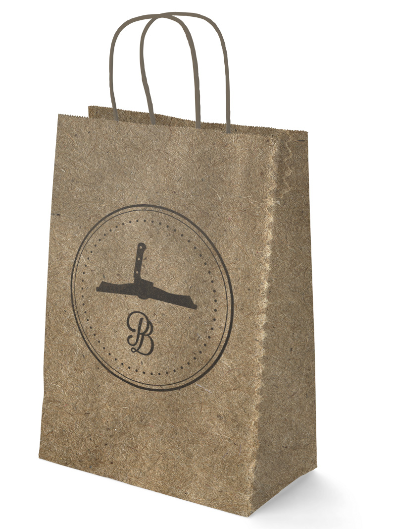 A branded brown paper bag.