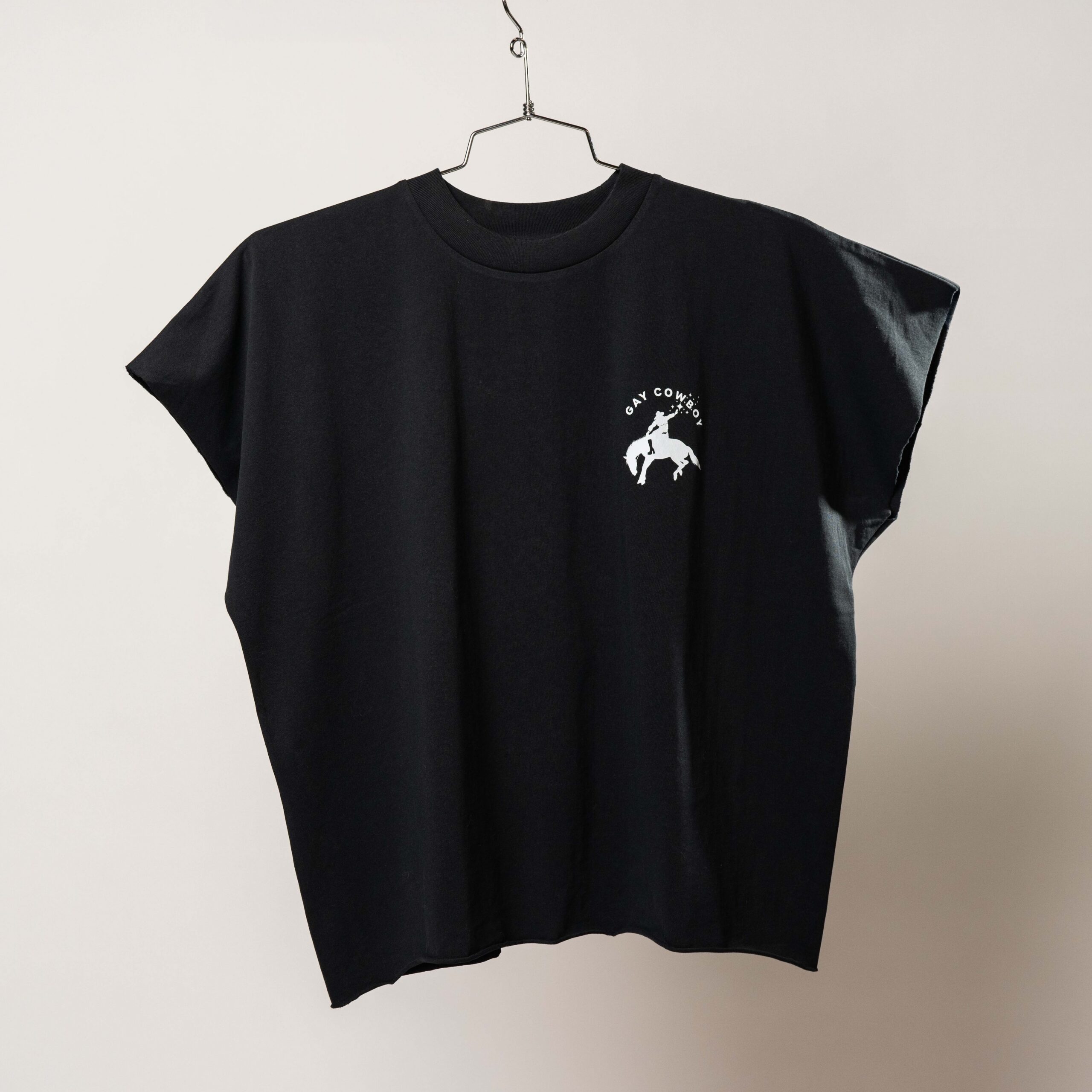 Gay Cowboy Cut Off Tee – Black